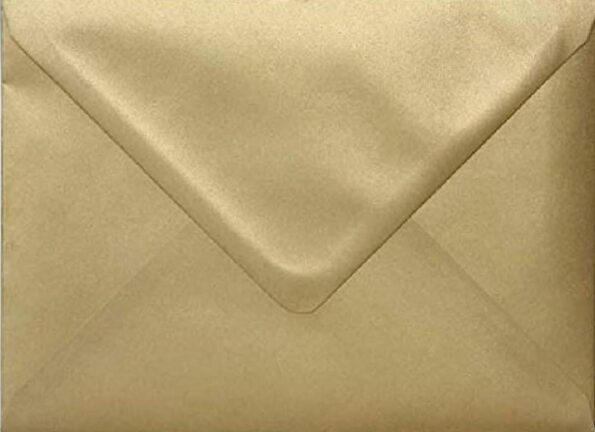 Plicuri aurii invitatii nunta botez C6 114 x 162 mm set 20 buc