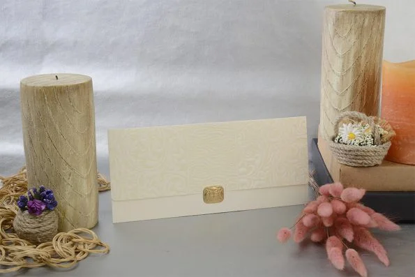 Invitatii nunta model in relief si pecete 21 x 9.5 cm