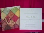 Invitatii de nunta din carton mat model traditional snur si cartonas 16 x 16 cm