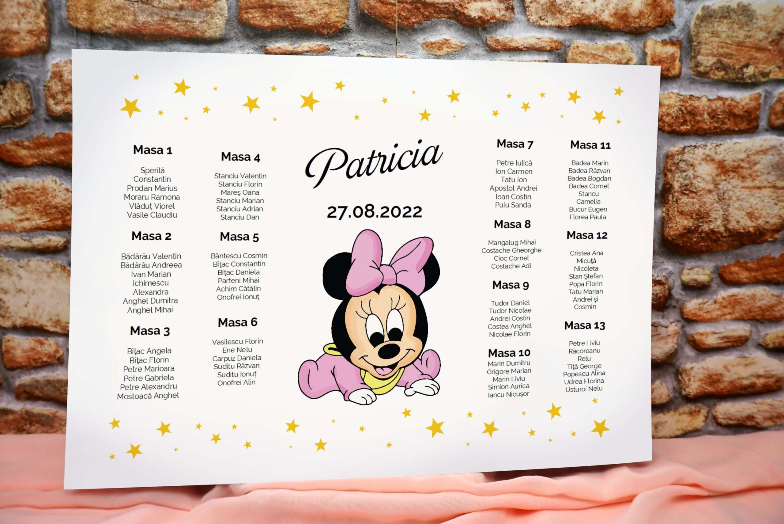 Liste asezare invitati design cu Minnie Liste asezare invitati design cu Minnie