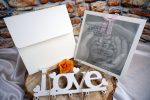Invitatii de botez material mat crem 15.5 x 15.5 cm