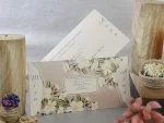 Invitatii nunta model floral verde elegant 10 x 20 cm