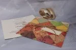 Invitatii de nunta din carton mat model traditional snur si cartonas 16 x 16 cm