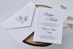 Invitatii nunta lux in relief chenar personalizat plic sigiliu 15 x 21 cm