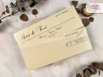 Invitatii nunta crem elegante cu perla 27.4 x 9.5 cm