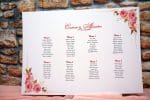 Liste asezare invitati imagine cu bujori 42cm x 29.7cm