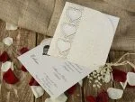 Invitatii nunta decupaj forma de inimioare 16 x 16 cm