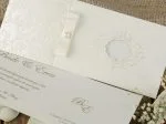 Invitatii nunta crem cu perla 10 x 24 cm