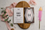 Invitatii nunta eleganta nuanta negru