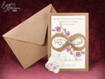 Invitatii nunta text elegant si flori roz
