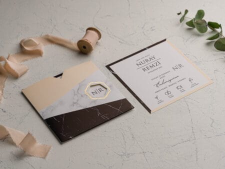 Invitatii nunta eleganta nuanta neagra