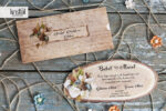 Invitatii nunta printata pe carton care imita lemnul