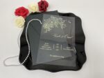 Invitatii nunta plexiglas cu plic inclus nuanta negru