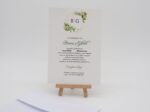 Invitatii nunta din carton gros alb cu trandafiri