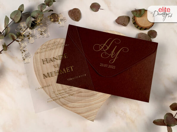 Invitatii nunta plexiglass plic negru elegant