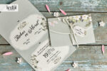 Invitatii nunta eleganta nuanta olive prinatat pe carton gros