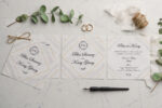 Invitatii nunta auriu cu crem personalizare inclusa