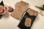 Invitatii nunta craft cu plic negru ecofriendly