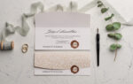 Invitatii nunta eleganta printata pe carton gros alb