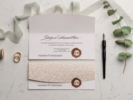 Invitatii nunta eleganta printata pe carton gros alb