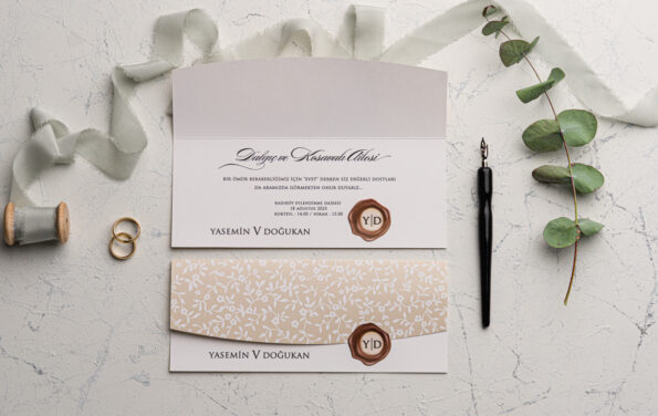 Invitatii nunta eleganta printata pe carton gros alb