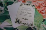 Invitatii nunta din carton grs cu frunze