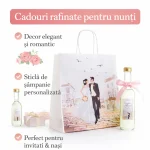 SET cadou nunta punga si sticla 200 ml