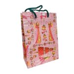 Punga roz model confeti – 16x8x22cm – 100 buc