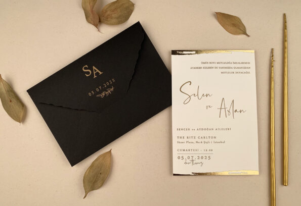 Invitatii nunta negru 12×17