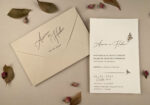 Invitatii nunta maro elegante cu detaliu auriu – 12253-ella