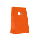 Sacosa hartie cu maner nuanta portocaliu 14x7x21cm