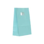 Punga hartie kraft ALBASTRU DESCHIS cu maner decupat 14x7x21cm