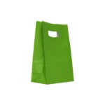 Punga hartie VERDE DESCHIS cu maner decupat 14x7x21cm