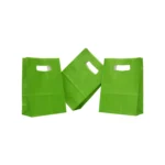Punga hartie VERDE DESCHIS cu maner decupat 14x7x21cm