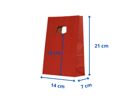Punga hartie kraft cu maner decupat 14x7x21 cm VERDE INCHIS (TUBORG)