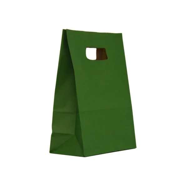 Punga hartie kraft cu maner decupat 18x9x25cm