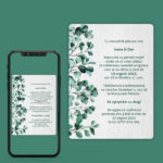 Invitatie digitala nunta cu frunze