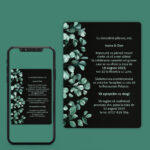 Invitatie digitala nunta cu frunze