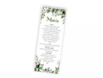 Meniu nunta elegant 7.5 × 20cm verde