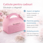 Cutii marturii nunta botez 500gr roz