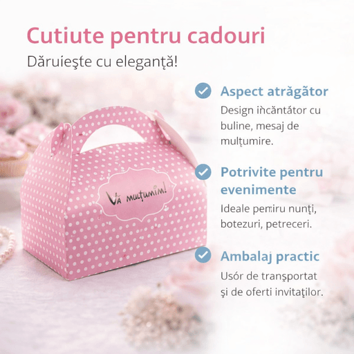 Cutii marturii nunta botez 500gr roz Cutii marturii nunta botez 500gr roz
