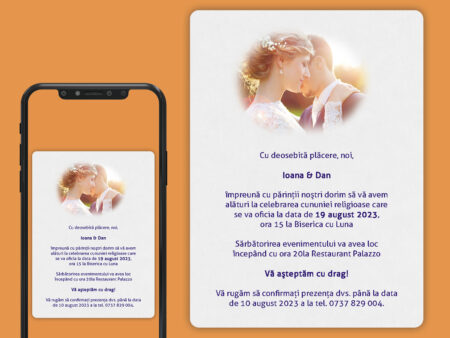 Invitatie digitala nunta cu miri