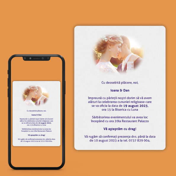 Invitatie digitala nunta cu miri