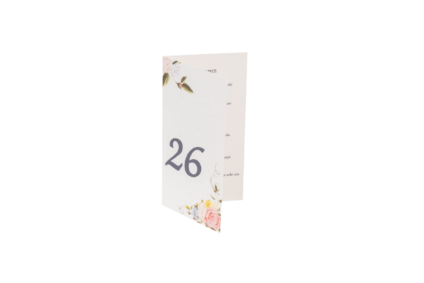Meniu nunta elegant 10 x 19cm roz