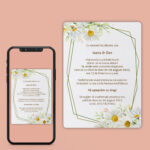 Invitatie digitala nunta cu flori