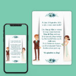 Invitatie digitala nunta cu mire si mireasa