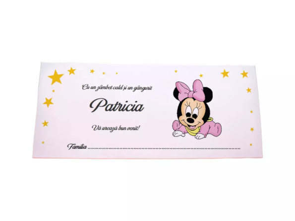 Plicuri bani elegante botez 9 x 20cm roz