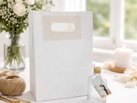 Marturii Nunta Set 8-M447 - Sticla 40ml si Punga Alba