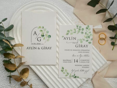 Invitatie nunta alb  din carton 8×7