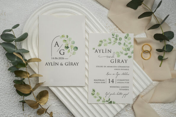 Invitatie nunta alb  din carton 8×7